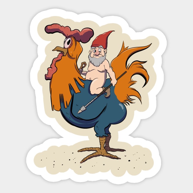 Warrior Gnome Sticker by ArtOfJHammond